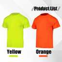 Men's High-Visibility T-Shirts 2 Pack,Lightweight Short-Sleeve Pocket Shirts for Men Color Enhanced (Yellow, XXL)
