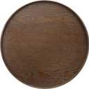 Wooden Serving Tray Round Wood Serving Tray Decorative Platter, 14.2 Inch Fit for Home Decor Kitchen Coffee Table Candle Holder, (Brown)