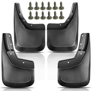 YHTAUTO Set of 4 Mud Flaps Splash Guards Accessories Replacement for 2014-2018 Chevrolet Silverado 1500 2500 HD 3500 HD, with Single Rear Wheel, Front and Rear LH RH, Black