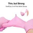 100 x SwiftGrip Pink Nitrile Gloves, 3-mil, Industrial Gloves Disposable Latex Free, for Cleaning & Esthetician, Rubber Powder-Free, 100-ct Box (Small)