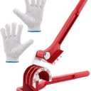 Copper Tube Benders with 1Pair Gloves,3-in-1 Manual Tube Benders for 1/4'' 5/16'' 3/8'' Tubing 0-180 Degrees Heavy Duty Brake Line Bending Tool for Copper Brass and Aluminum Pipes