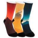 Deepfuls Creative Print Crew Socks for Men Women,Crazy Novelty Gift Socks Gag Stocking Suitable for Birthday Christmas White Elephant Holiday,One Size Parties,3 Pairs