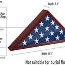 Americanflat Small Folded Flag Display Case - Fits Folded 3x5' Ceremonial Flags (Not for Burial Flag) - Silhouette Collection - Display Box for Wall or Tabletop - Mahogany