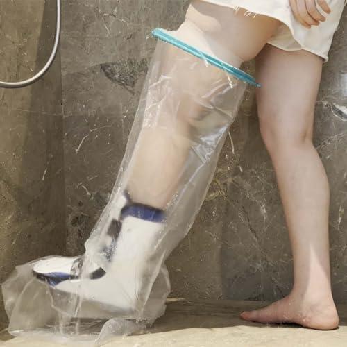 CIVJET Cast Covers for Shower Leg, Waterproof Cast Cover for Showering, Cast Protector for Shower Adult, Shower Boots for Foot after Surgery, Full Leg, Thigh (Diameter - 9.8") Extra Long - Large
