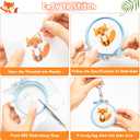WATINC 5Pcs Embroidery Kit for Kids Stamped Cross Stitch DIY Key Chain with Woodland Animal Patterns Needlepoint Starter Kits Craft Supplies for Beginners Adults Schoolbag