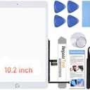 for iPad 7th/8th Generation Screen Replacement Digitizer 10.2"(A2197,A2198,A2200,A2270,A2428,A2429,A2430),for iPad 7/8 Screen Replacement Parts(NO LCD),+Home Button+Pre-Installed+Repair Tools(White)