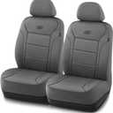 Skechers Memory Foam Car Seat Covers, Lycra Fabric Seat Covers, Car Seat Covers Front Seats Airbag Compatible, Automotive Comfort Protection for Most Cars, Trucks, SUVs, Grey