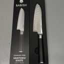 Babish 6.5 Inch Santoku Knife High Carbon 1.4116 German Steel Kitchen Knife Razor Sharp Blade Durable Precision Cutlery for Slicing Dicing Chopping Vegetables Meat and Fish
