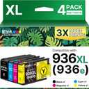 E-Z Ink 936XL 936e 936 Ink Cartridges for HP Printers Replacement for HP 936 Ink Cartridges Combo Pack Work with OfficeJet Pro 9125e 9120e 9730e 9130 9135e 9122e 9128e 9110b 9120b 9130b 9130e Printer