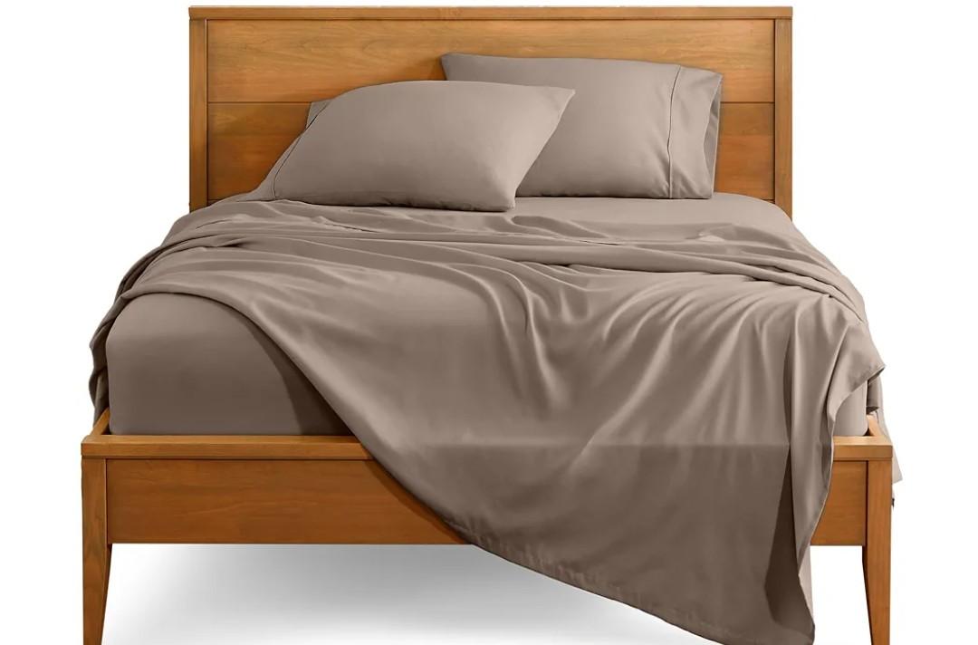 Bare Home Queen Sheet Set - 1800 Ultra-Soft Microfiber Queen Bed Sheets - Double Brushed - Deep Pockets - Easy Fit - 4 Piece Set - Bedding Sheets & Pillowcases (Queen, Taupe)