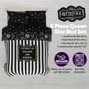 Franco Collectibles Beetlejuice Halloween Striped Bedding 5 Piece Super Soft Reversible Comforter and Sheet Set, Queen, (Officially Licensed Product)
