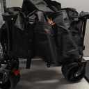 Navatiee 140L Collapsible Foldable Wagon with Wheels, Large Capacity Foldding Wagon Cart with Side Pocket and Brakes, Grocery Shopping Cart for Garden Outdoor Use, Black