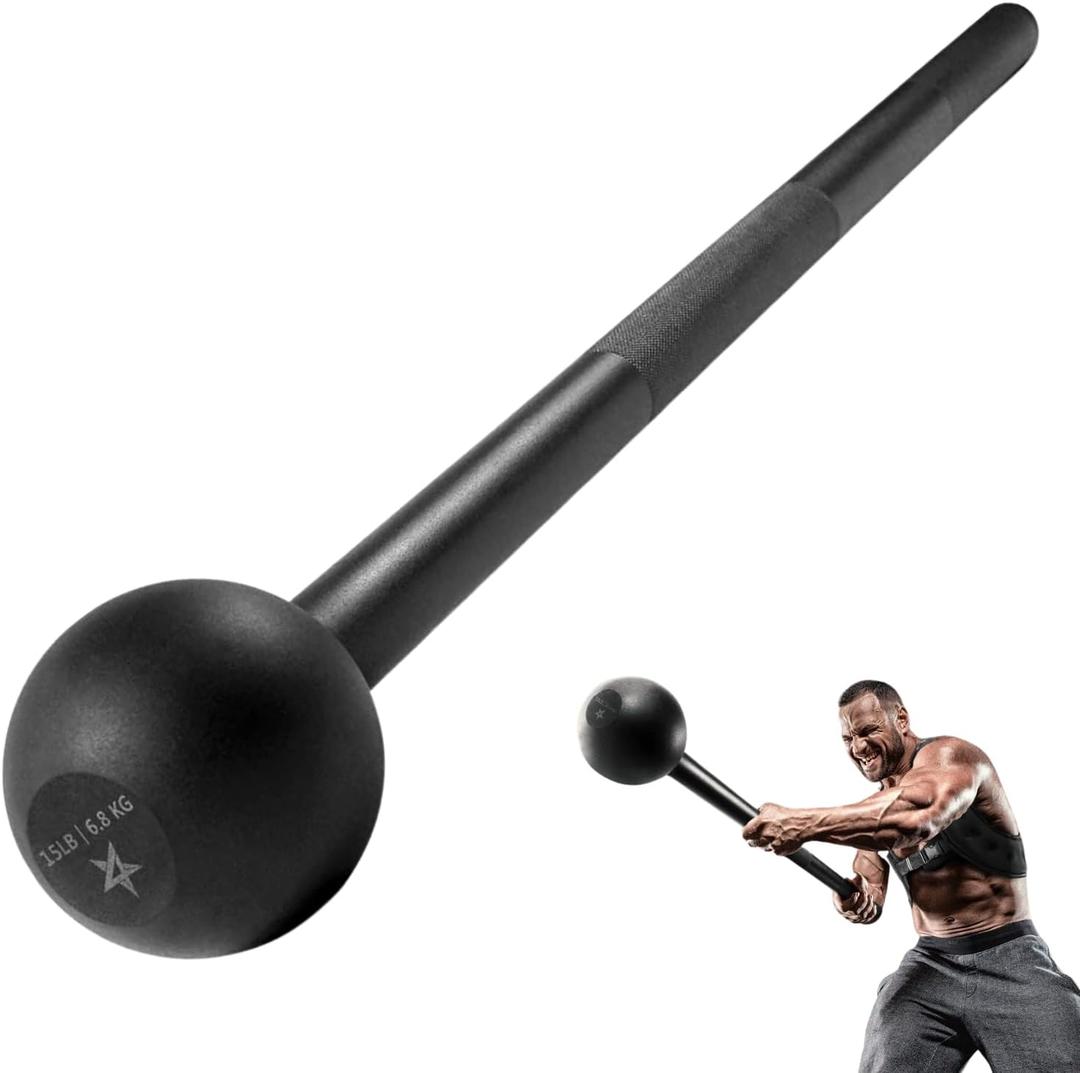 Yes4All Steel Mace Bell for Strength Training, Support Full Body, Muscles, Shoulder, Grips & Forearms Workouts, Stretching 5, 7, 10, 15, 20, 25, 30 LB For Woman & Man