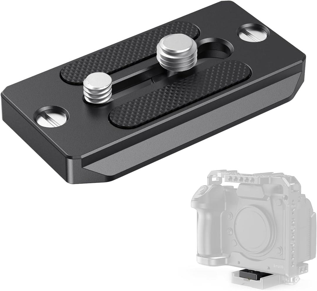 SMALLRIG Quick Release Plate for Arca Swiss, Baseplate with 1/4''-20 Screw, 3/8''-16 Screw, for Cameras and Cages - 2146B