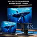 USB C Laptop Docking Station with MagSafe Charger Stand, 9 in 1 USB C Hub Multiport Adapter with 4K HDMI, 1Gbps Ethernet, 3 USB 3.0, SD/TF, Compatible with MacBook/Dell/HP/Lenovo/iPhone (Black)