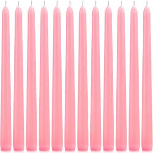 12 Pack Pink Taper Candles - Taper Candles 10 Inch Dripless, Smokeless & Unscented - 8 Hours Long Burning - Tall Candlesticks - Ideal for Weddings, Dinner Parties, Home Decor, Birthday Party