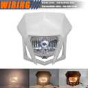 Dirt Bike Halogen Headlight,Motorcycle Front Headlamp Kit Compatible with KLX XR CRF DRZ RMZ RM WR YZ XT XT TTR 85 125 150 230 250 450 F X-White