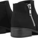 Girls Ankle Boots with Side Zipper Comfort Casual Shoes with Soft Sole for Toddler Little Big Kids, Size 2