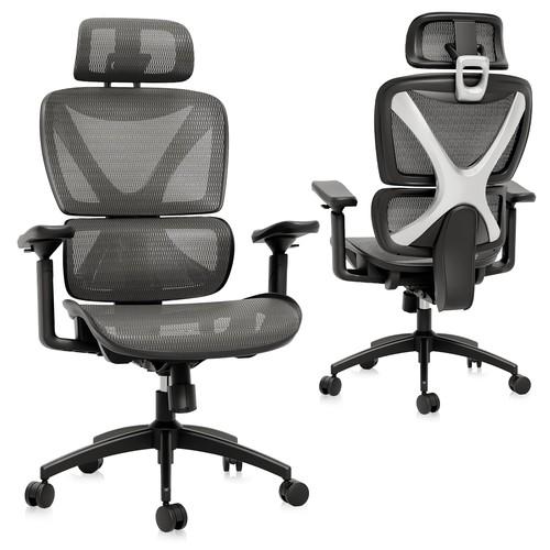 GABRYLLY Ergonomic Office Chair Big and Tall Mesh Chair with Lumbar,  FH-BGY1411-BK-LS