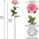 3PCS Pink Rose Artificial Flowers 23.62'' Real Touch Austin Roses with Long Stem Pink Fake Flowers 5.1'' Big Faux Peonies Flowers for DIY Flower Arrangement Home Wedding Party Decoration(Pink)