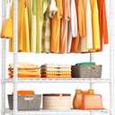 Ulif H4 Portable Closets, 4-Tier Metal Clothes Garment Rack for Bedroom and Cloakroom, Clothing Closet Storage and Organizer Wardrobe, 35.4" W x 14" D x 76.4" H, White