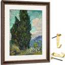 20x24 Vintage Picture Frame, Ornate Antique Bronze 20x24 Frame for Wall, White Mat for 16x20 Photo, 1.4-inch Wide Molding - Portrait or Landscape - Wall Mount for Home (Bronze/Gold, Single), 20x24 - 1 pack