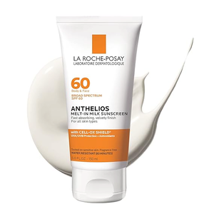 La RochePosay Anthelios MeltIn Milk Sunscreen SPF 60, Sunscreen For Body & Face, Broad Spectrum SPF + Antioxidants, Oil Free, Lightweight & Fast Absorbing, Oxybenzone Free