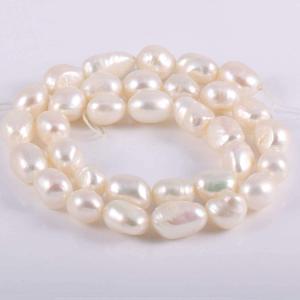Natural Freshwater Cultured Pearl,Irregular Beads for Jewelry Making Beads Punch Loose Beads Handmake DIY Women Necklace Bracelet 8-9 mm Color White 14 inches