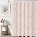 Pink Cotton Waterproof Extra Long Shower Curtain, Farmhouse Elegance Floral 84 Shower Curtains for Bathroom Decor, Chic Fabric Cloth Flower Leaves Shower Curtain 72" W x 84" L