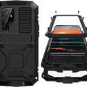 Samsung S22 Ultra Metal Case with Screen Protector Camera Protector Military Rugged Heavy Duty Shockproof Case with Stand Full Cover Tough case for Samsung S22 Ultra (S22 Ultra, Black)