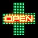 16x16Cross LED Open Sign with Remote Controls,Hanging Ultra Bright Open Signs for Buiness,Drug Store, Shops, Window Decor