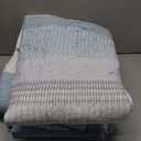 Litanika Quilt Queen Size Spa Blue, Stripe Patchwork Summer Bedspread Coverlet 3 Pieces, Soft Lightweight Polyester Quilted Bedding Set for All Season(1 Quilt, 2 Pillowcases)