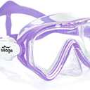 Seago Kids Swim Goggles Snorkel Diving Mask for Youth(5-15), Anti-Fog 180 Clear View (Purple)