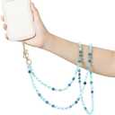 Phone Crossbody Lanyard, 120cm Marble Beaded Phone Strap with Tether Tab,Universal Cell Phone Chain for Most Phones Bag Purse