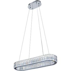 Modern Crystal Chandelier Light 24W 6000k,Oval LED Crystal Pendant Chandeliers Chrome for Dining Room Living ROM Bedroom