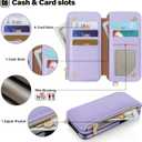 Antsturdy 2 in 1 Detachable for iPhone 15 Plus Wallet case with Magsafe,RFID Blocking Magnetic Wireless Charging PU Leather Phone case Flip Folio Cover Card Holder Wrist Strap Women Men,Light Purple