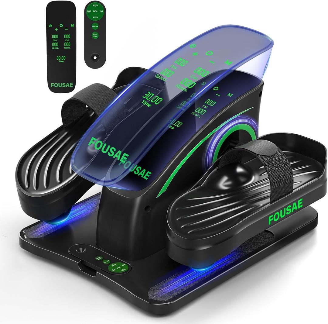 Under Desk Elliptical, Upgraded 6 Adjustable Resistance &15 Speeds Leg Exerciser While Sitting for Seniors with Forward & Reverse Direction, Ellipse Leg Exerciser with Touch Screen and Remote Control