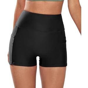 MISSVOG Swim Shorts for Women Stretchy Board Shorts Solid Tankini Bottoms Sport Swimsuit Bottoms, Size M