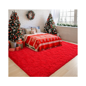 Chicrug Soft Area Rugs for Bedroom Living Room Plush Fluffy Rug 3x5 Feet, Shag Furry Area Rug Carpet Non Shedding for Nursery Children Kids Girls Room Home Decorative, Red