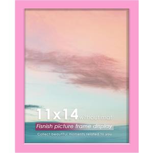 11x14 Picture Frame, for Tabletop Display, Horizontal or Vertical Wall Mounting, Pink