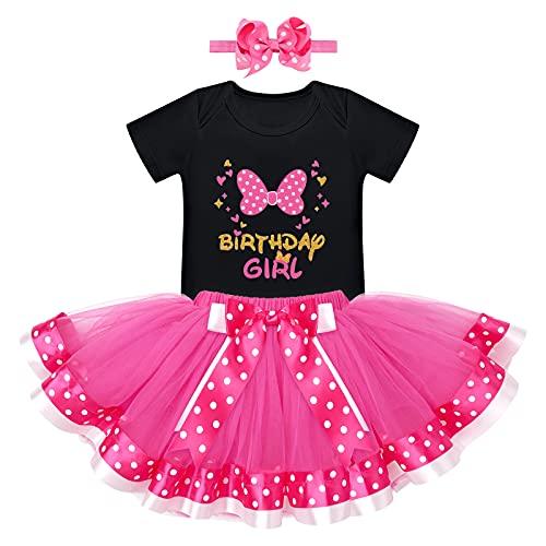 IBTOM CASTLE Newborn Toddler Baby Girls Half 1st 2nd Birthday Outfit Mouse Princess Dress Polka Dots Tutu Skirt ONE Cake Smash Halloween Fancy Funny Costume for Photo Shoot  2T, Size 2Y