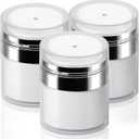 3Pcs 0.5 Oz 15ml Air Pump Container, Pump Moisturizer Containers, Empty Subpackage Jar Vacuum Bottle Dispenser for Skincare Lotion Moisturizer