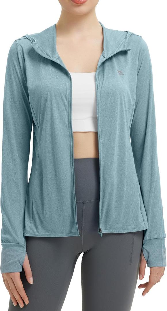 baleaf Women's Sun Protection Jacket Hoodie Clothing Lightweight Long Sleeve Sun Cover Up Shirt (M)