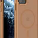 Hualele Magnetic for iPhone 13 Pro Case,Compatible with MagSafe, Military Grade Dropproof Translucent Matte Hard Back Soft Edge Slim Phone Case iPhone 13 Pro Brown