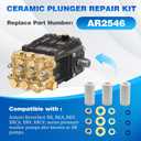 18mm Pump Piston Kit Ceramic Plunger Repair Kit Compatible with Annovi Reverberi RK, RKA, RKV, XRCA, XRV, XRCV Pumps, Replace for AR2546