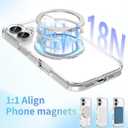 ACESTAR 360 Magnetic Stand Case Compatible with iPhone 17, Rotatable Flexible Ring Holder Phone Cover for Men Women | Compatible with MagSafe | Shockproof & Anti-Scratch | Anti-Yellowing Clear