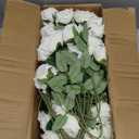 60 Pcs Artificial Roses Bulk Velvet Silk White Roses White Roses for Wedding Centerpieces Bridal Bouquet Mohter's Day Valentine's Day Home Decor (60, White)