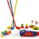 Atlasonix Toddler Golf Set - Toddler Golf Clubs | Kids Golf Clubs Includes Kid Golfer Bag, Gloves, 8 Balls and 3 Sticks - Sports and Outdoor Play Toys, Outdoor Toys, Kids Outdoor Play Equipment