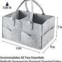 PandaEar Baby Diaper Caddy Organizer, Portable Diaper Holder Organizer Nursery Storage Basket for Wipes & baby stuff, Collapsible Baby Organizer with Divided Design (Grey)