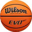 WILSON NCAA Evo NXT Official Indoor Game Basketballs - Sizes 6 and 7 (Black/Orange)